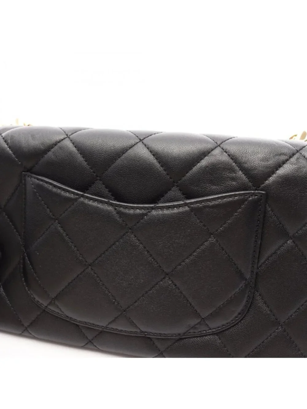 Chanel Handbag Quilted Chain Clutch Black Lambskin